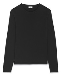 T-shirt manica lunga nera di Saint Laurent