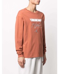 T-shirt manica lunga ricamata arancione di Jordan