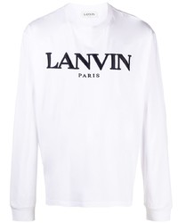 T-shirt manica lunga ricamata bianca e nera di Lanvin