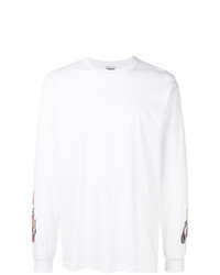T-shirt manica lunga ricamata bianca
