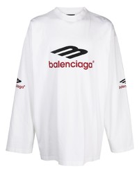 T-shirt manica lunga ricamata bianca di Balenciaga
