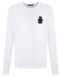 T-shirt manica lunga ricamata bianca di Dolce & Gabbana