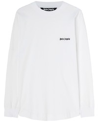 T-shirt manica lunga ricamata bianca di Palm Angels