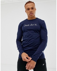 T-shirt manica lunga ricamata blu scuro di Nike