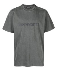 T-shirt manica lunga ricamata grigio scuro di Carhartt WIP