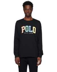 T-shirt manica lunga ricamata nera di Polo Ralph Lauren