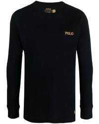 T-shirt manica lunga ricamata nera di Polo Ralph Lauren