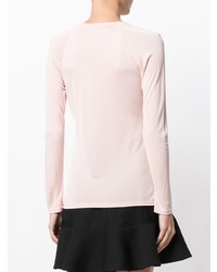 T-shirt manica lunga ricamata rosa di Jo No Fui