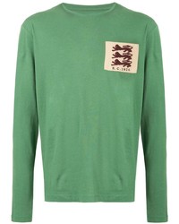 T-shirt manica lunga ricamata verde di Kent & Curwen