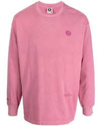 T-shirt manica lunga rosa di AAPE BY A BATHING APE