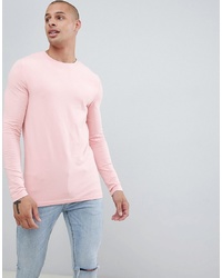 T-shirt manica lunga rosa di ASOS DESIGN
