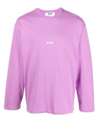 T-shirt manica lunga rosa di MSGM