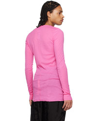 T-shirt manica lunga rosa di Rick Owens