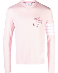 T-shirt manica lunga rosa di Thom Browne