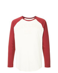 T-shirt manica lunga rossa e bianca