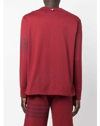 T-shirt manica lunga rossa di Thom Browne