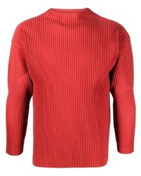 T-shirt manica lunga rossa di Homme Plissé Issey Miyake
