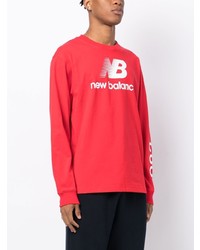 T-shirt manica lunga rossa di New Balance