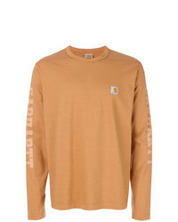 T-shirt manica lunga stampata arancione