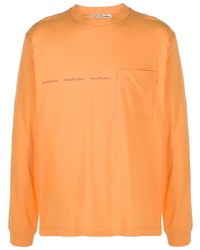 T-shirt manica lunga stampata arancione di Acne Studios