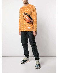 T-shirt manica lunga stampata arancione di Supreme