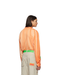 T-shirt manica lunga stampata arancione di Heron Preston