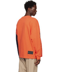 T-shirt manica lunga stampata arancione di We11done