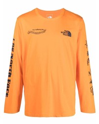 T-shirt manica lunga stampata arancione di The North Face