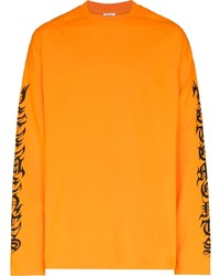 T-shirt manica lunga stampata arancione di Vetements