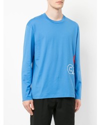 T-shirt manica lunga stampata azzurra di CK Calvin Klein