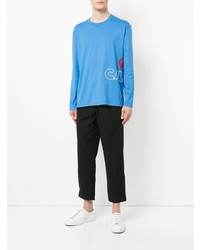 T-shirt manica lunga stampata azzurra di CK Calvin Klein