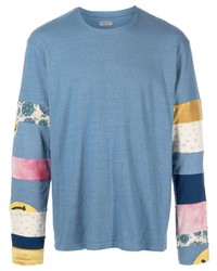 T-shirt manica lunga stampata azzurra di KAPITAL