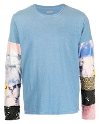 T-shirt manica lunga stampata azzurra di KAPITAL