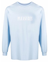 T-shirt manica lunga stampata azzurra di Pleasures