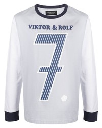 T-shirt manica lunga stampata azzurra di Viktor & Rolf