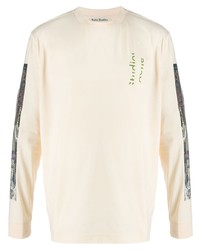 T-shirt manica lunga stampata beige di Acne Studios