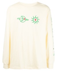 T-shirt manica lunga stampata beige di Clot