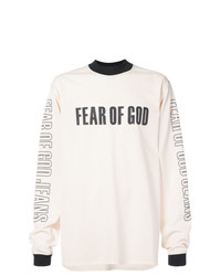 T-shirt manica lunga stampata beige di Fear Of God