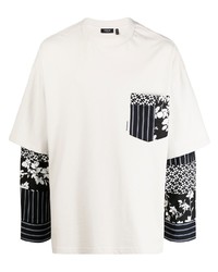 T-shirt manica lunga stampata beige di FIVE CM