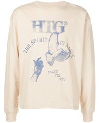 T-shirt manica lunga stampata beige di HONOR THE GIFT