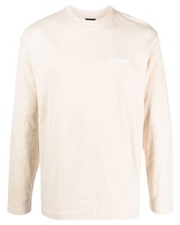 T-shirt manica lunga stampata beige di Jacquemus