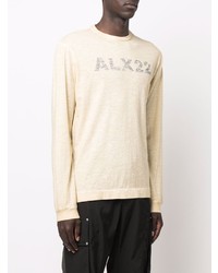 T-shirt manica lunga stampata beige di 1017 Alyx 9Sm