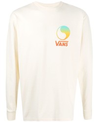 T-shirt manica lunga stampata beige di Vans