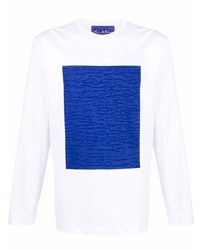 T-shirt manica lunga stampata bianca e blu scuro di Études