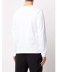 T-shirt manica lunga stampata bianca e blu di Alexander McQueen