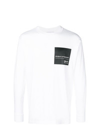 T-shirt manica lunga stampata bianca e nera di adidas