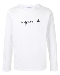 T-shirt manica lunga stampata bianca e nera di agnès b.