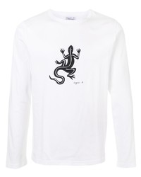 T-shirt manica lunga stampata bianca e nera di agnès b.