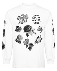 T-shirt manica lunga stampata bianca e nera di Anti Social Social Club