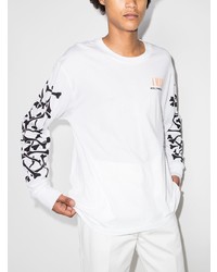T-shirt manica lunga stampata bianca e nera di Amiri